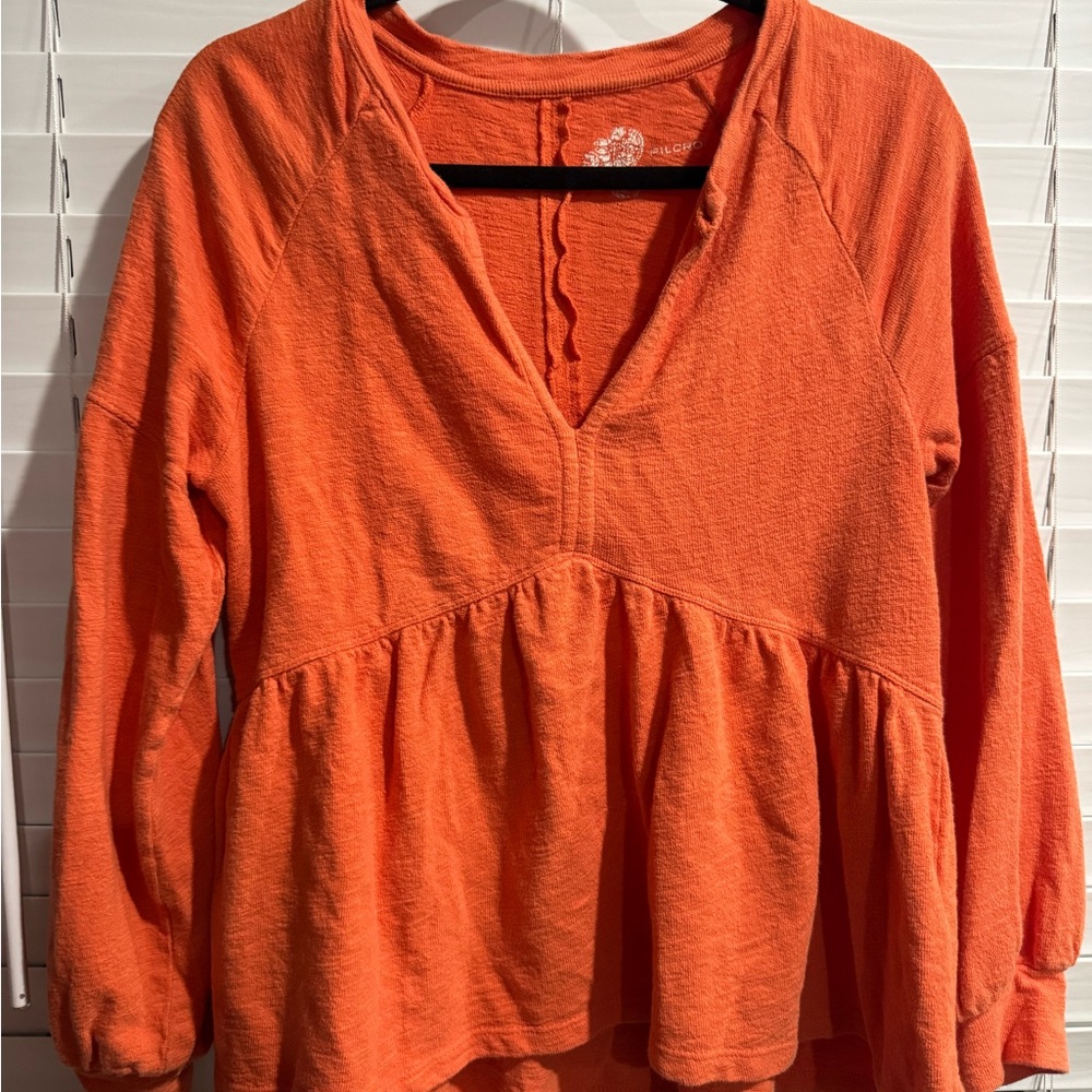 Anthropologie Orange Women's Top